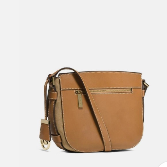 Michael Kors Romy suede messenger bag purse desert suede - Picture 5 of 10